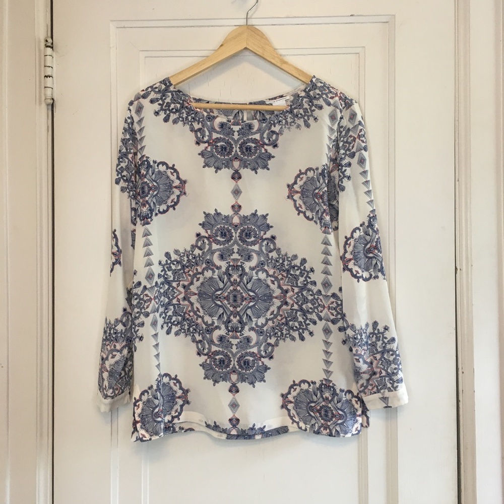 Club Monaco printed silk blouse